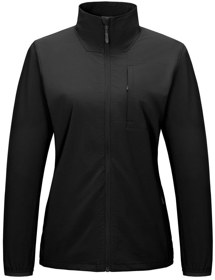 Women's Woven Jacket Lightweight Breathable Windproof UPF50+ Outdoor Hiking Golf Shirt YZF US-DK