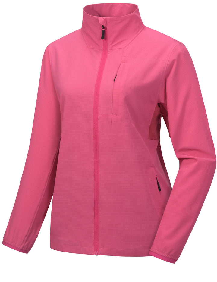 Women's Woven Jacket Lightweight Breathable Windproof UPF50+ Outdoor Hiking Golf Shirt YZF US-DK