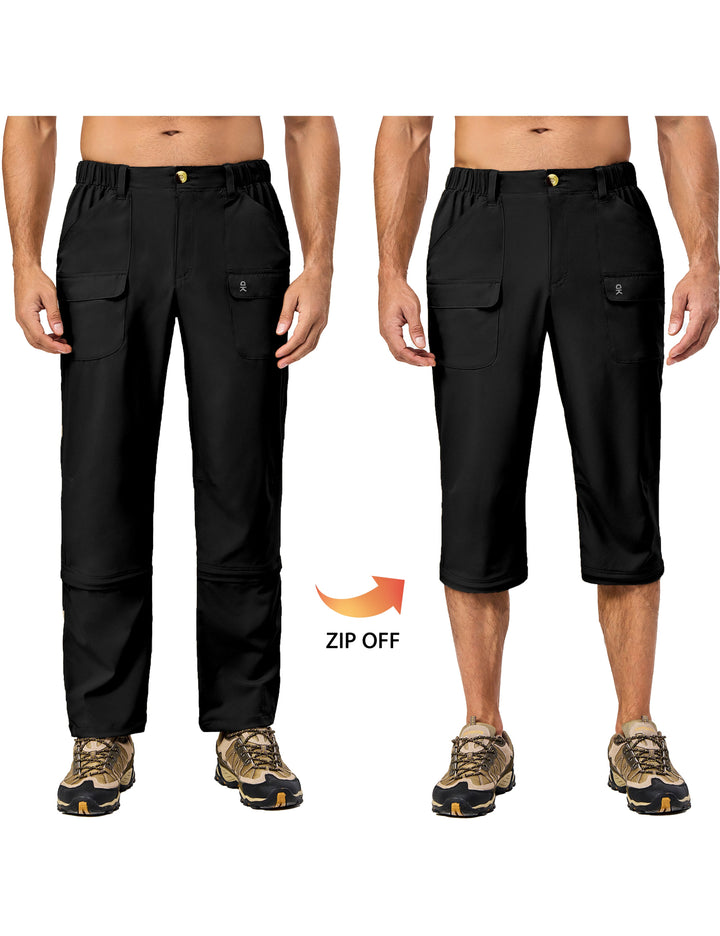 Men's Convertible Pants Zip-Off Quick-Dry Hiking Fishing Travel Pants MP-US-DK