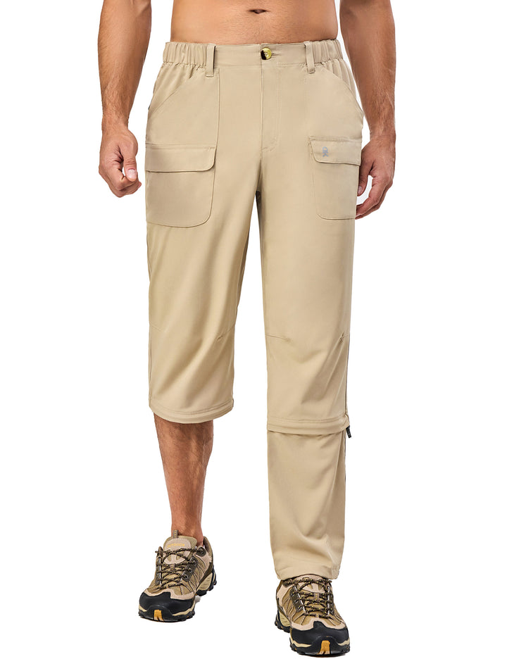 Men's Convertible Pants Zip-Off Quick-Dry Hiking Fishing Travel Pants MP-US-DK