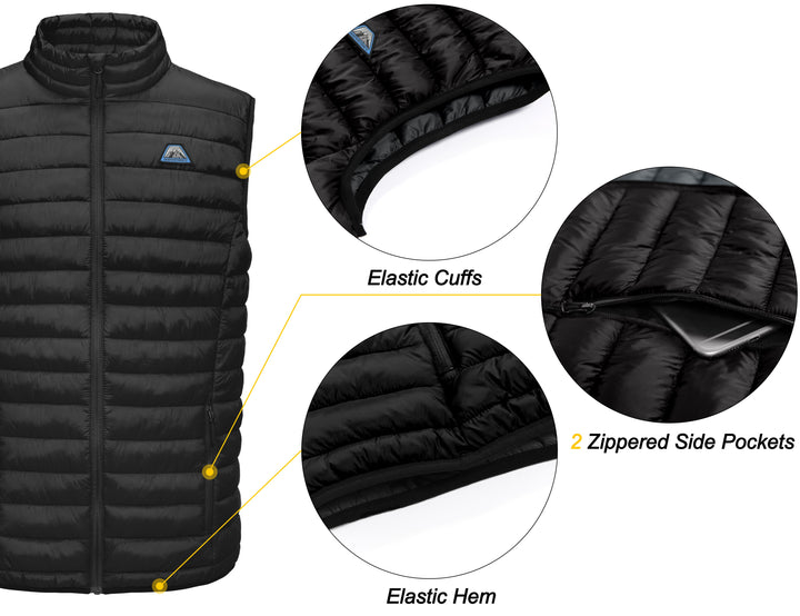 Men's Vest Outdoor Warm Sleeveless Jackets Recycled Insulation MP-US-DK