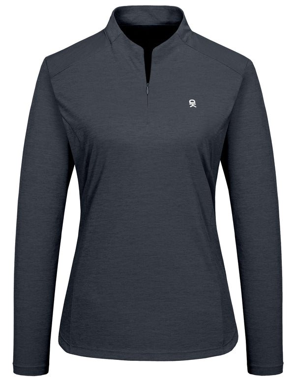 Women's UPF50+ Shirts 1/4 Long Sleeve Pullover Lightweight Golf Hiking Tops MP-US-DK