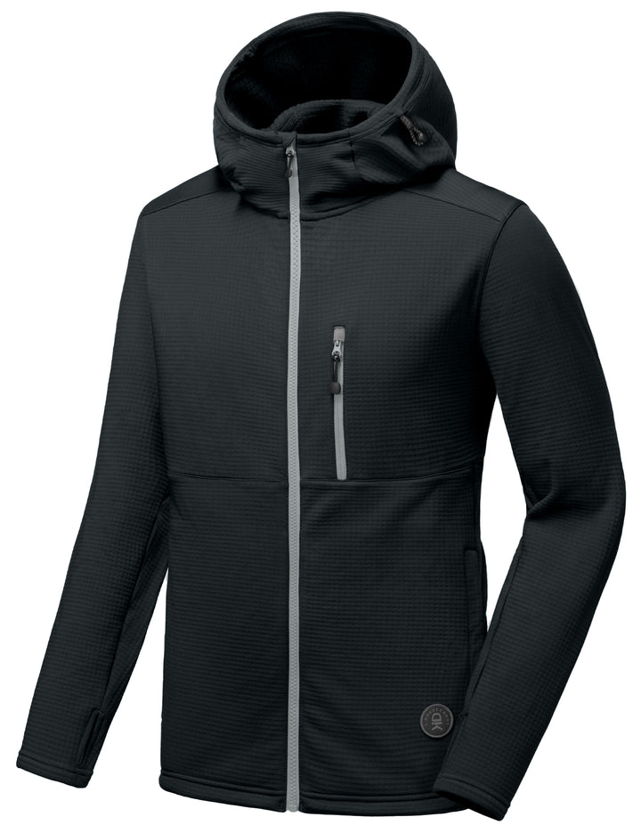 Men's Winter Lightweight Warm Fleece Running Breathable Hooded Thermal Jacket YZF US-DK