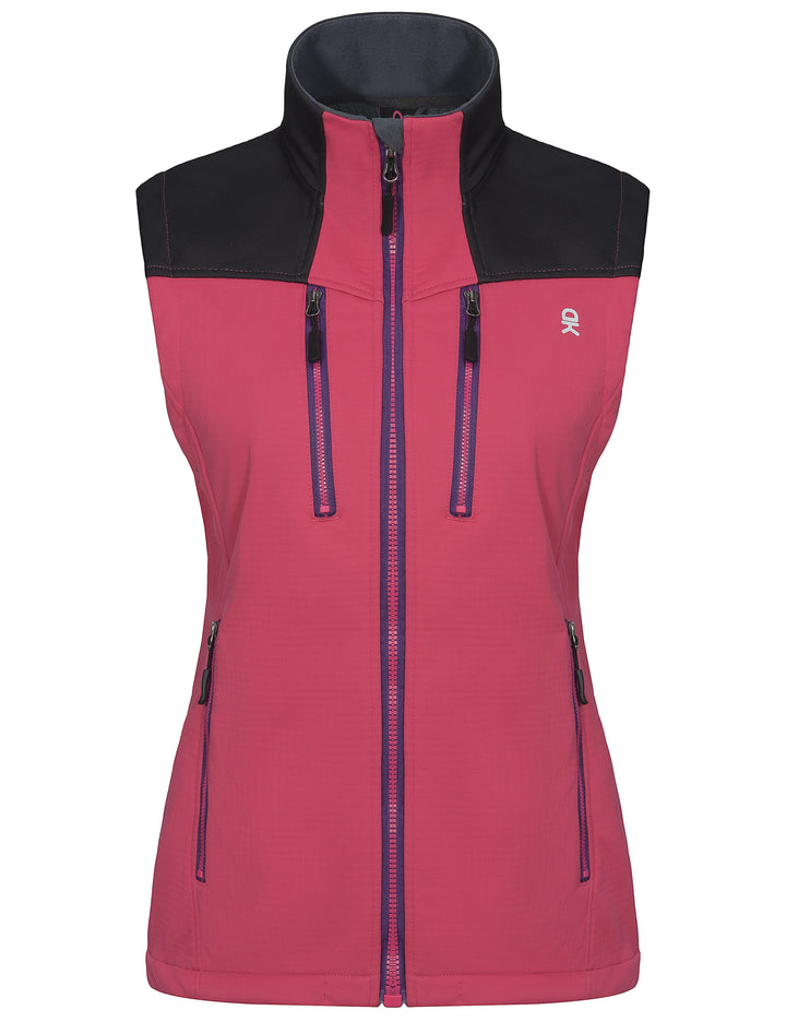 Women's Lightweight Sleeveless Fleece Lined Vest for Running Hiking Golf MP-US-DK