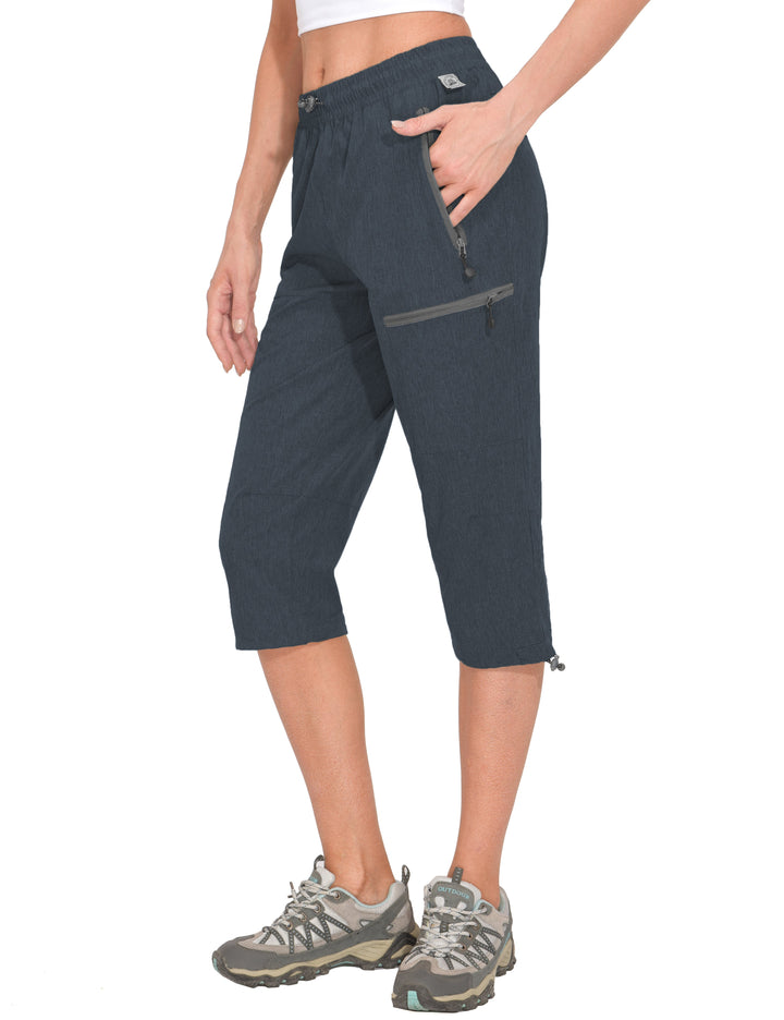 Women's Quick Dry Lightweight Travel Casual 3/4 Pants Capri Shorts MP-US-DK