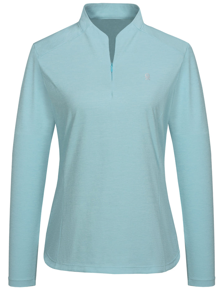 Women's UPF50+ Shirts 1/4 Long Sleeve Pullover Lightweight Golf Hiking Tops MP-US-DK