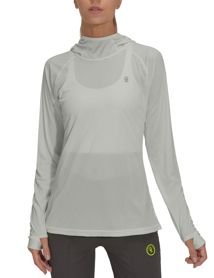 Women's UPF 50 Sun Protection Long Sleeve Shirt, UV SPF Hoodie MP-US-DK