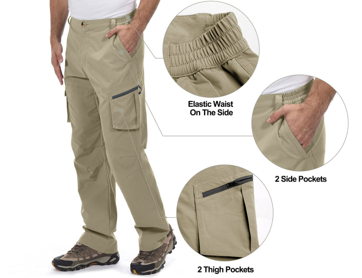 Men's Quick Dry UPF 50+ Lightweight Hiking Cargo Pants YZF US-DK