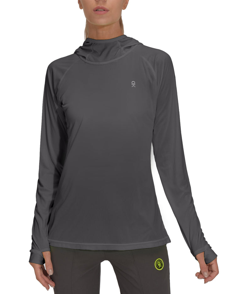 Women's UPF 50 Sun Protection Long Sleeve Shirt, UV SPF Hoodie MP-US-DK