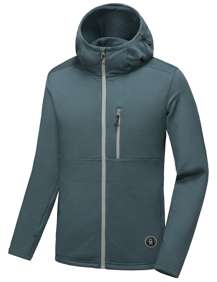 Men's Winter Lightweight Warm Fleece Running Breathable Hooded Thermal Jacket YZF US-DK