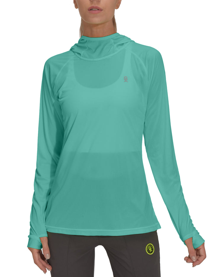 Women's UPF 50 Sun Protection Long Sleeve Shirt, UV SPF Hoodie MP-US-DK