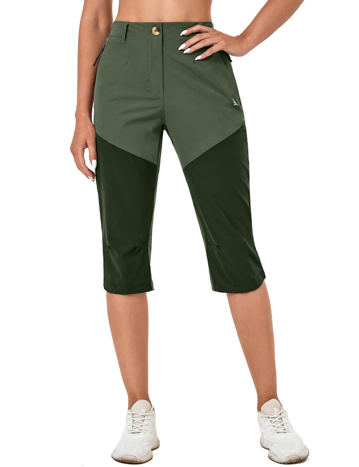 Women's Stretch Capris Lightweight Breathable UPF 50 Pants MP-US-DK