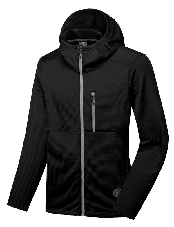 Men's Winter Lightweight Warm Fleece Running Breathable Hooded Thermal Jacket YZF US-DK