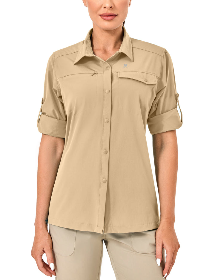 Women's Long Sleeve Travel UPF 50+ Safari Shirt MP-US-DK