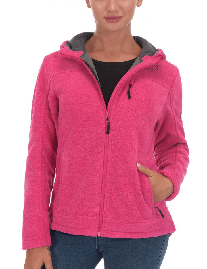 Women's Hooded Polar Fleece Hiking Jackets LDA