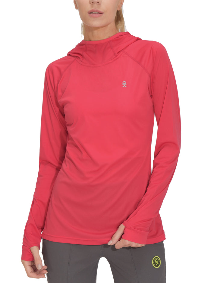 Women's UPF 50 Sun Protection Long Sleeve Shirt, UV SPF Hoodie MP-US-DK