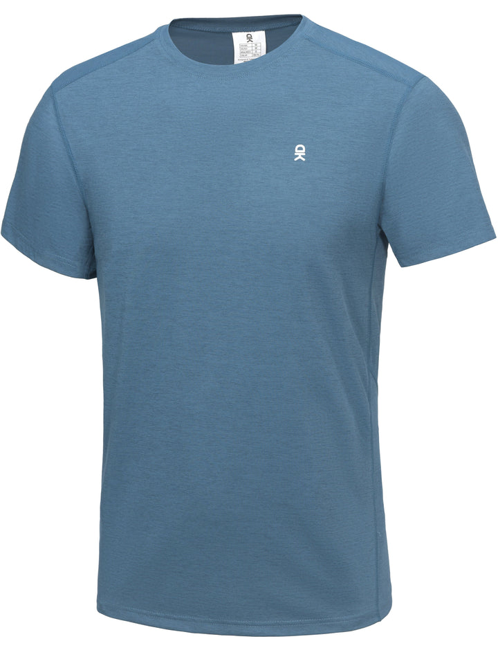 Mens Crew Neck Moisture-Wicking Short Sleeve Tees for Running Hiking MP-US-DK