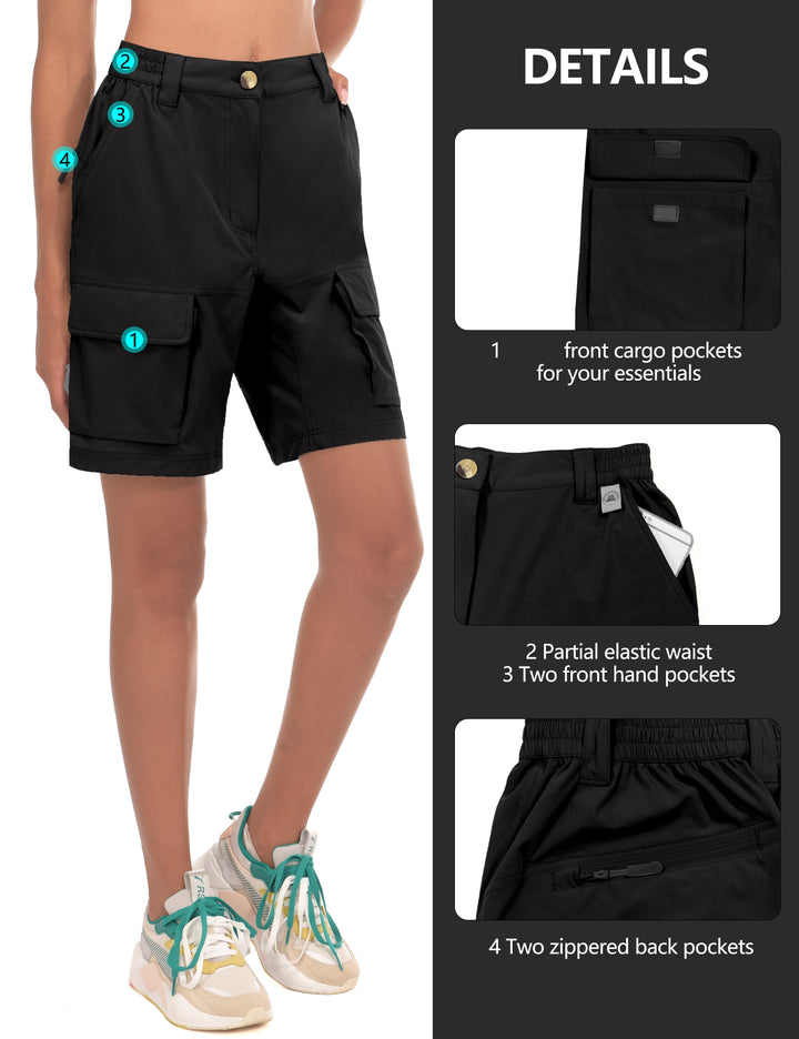Womens Hiking Shorts, Quick Dry Cargo Shorts Women for Golf Travel MP-US-DK