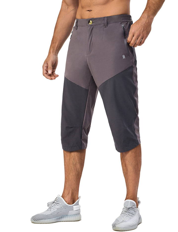 Mens Hiking Pants 3/4 Pants Capri Shorts for Travel Casual MP-US-DK