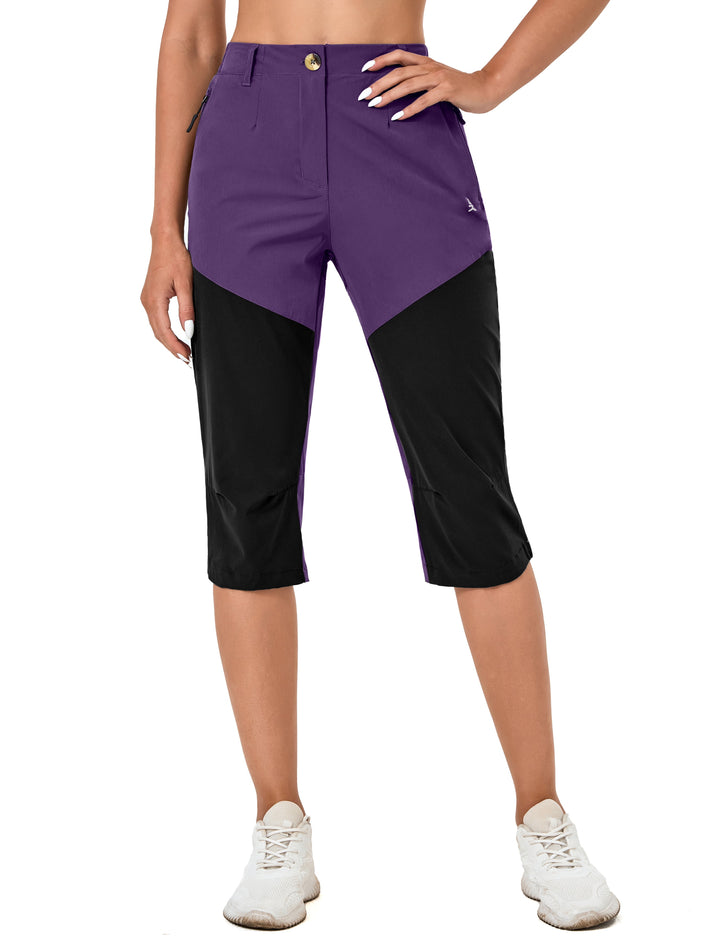 Women's Stretch Capris Lightweight Breathable UPF 50 Pants MP-US-DK