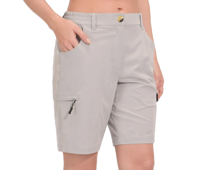 Women's 9 Inch Inseam, Lightweight Golf Shorts with Zippered Pockets MP-US-DK