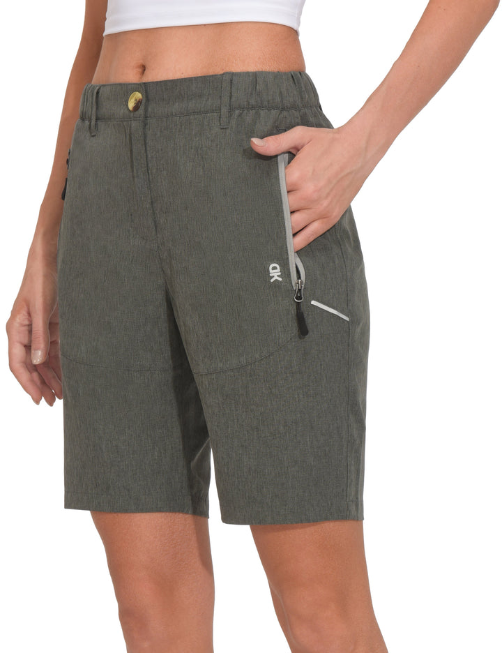 Women's 9 Inches Shorts Lightweight Quick Dry Stretch Hiking Golf YZF US-DK