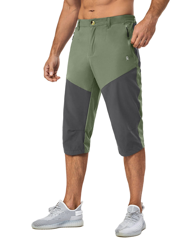 Mens Hiking Pants 3/4 Pants Capri Shorts for Travel Casual MP-US-DK