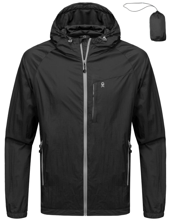 Men's Packable Windproof Lightweight Hooded Jacket MP-US-DK