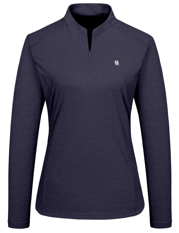 Women's UPF50+ Shirts 1/4 Long Sleeve Pullover Lightweight Golf Hiking Tops MP-US-DK