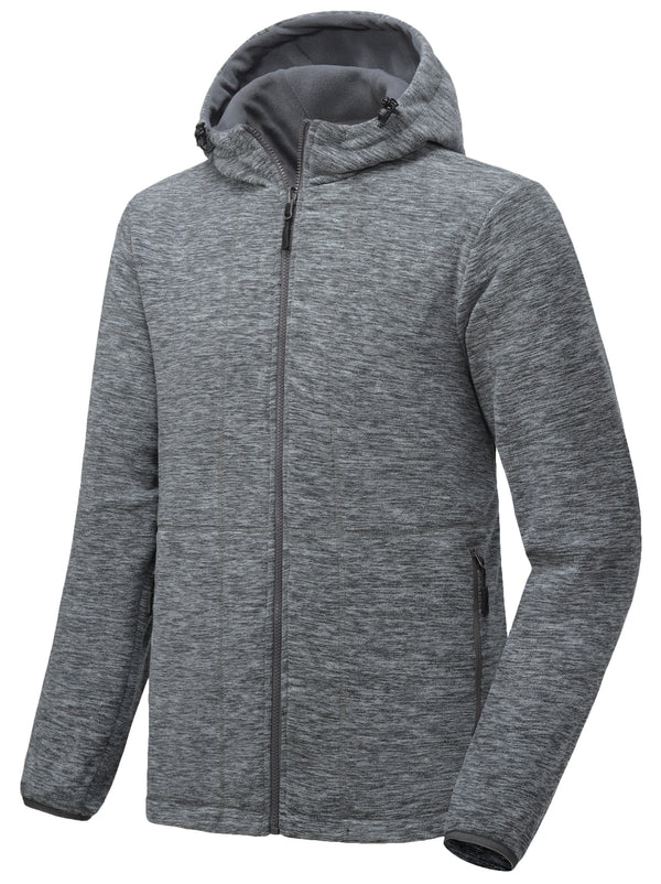 Men's Lightweight Reversible Fleece Hooded Thermal Jacket for Hiking Running Golf YZF US-DK