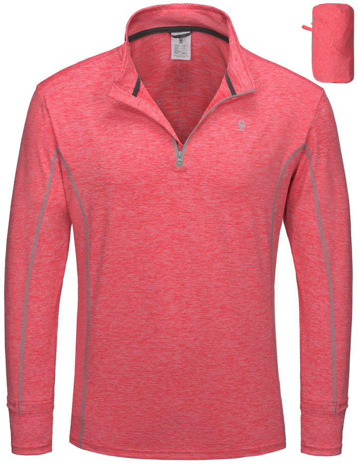 Men¡¯s Lightweight  UPF 50 Long Sleeve Athletic Shirts for Running Golf, Packable MP-US-DK