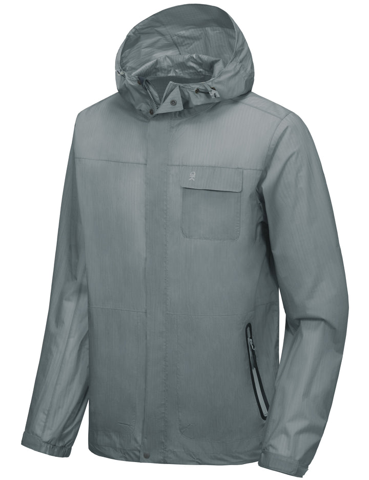 Men's Lightweight Waterproof Rain Jacket Coat,  Windbreaker with Hood MP-US-DK