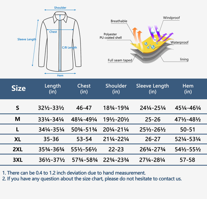 Men's Waterproof Mid-Length Trench Coat, Single Breasted Overcoat MP-US-DK