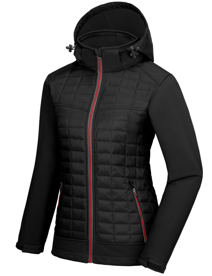 Women's Lightweight Hybrid Jacket for Hiking Ski with Removable Hood MP-US-DK