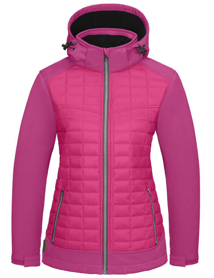 Women's Lightweight Hybrid Jacket for Hiking Ski with Removable Hood MP-US-DK