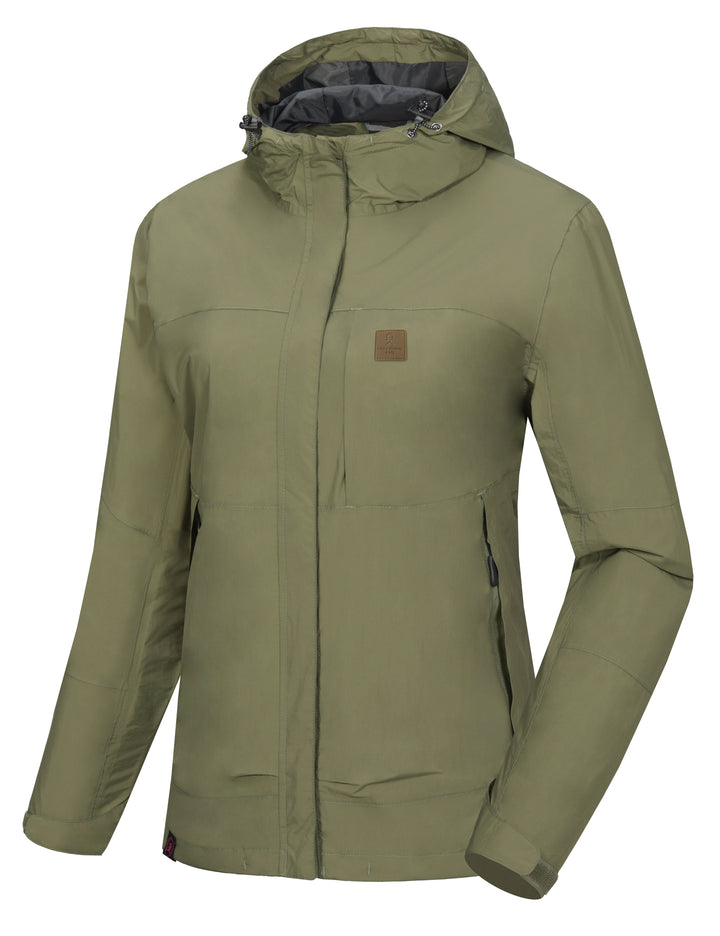 Women's Waterproof Breathable Shell Rain Jacket with Hood MP US-DK