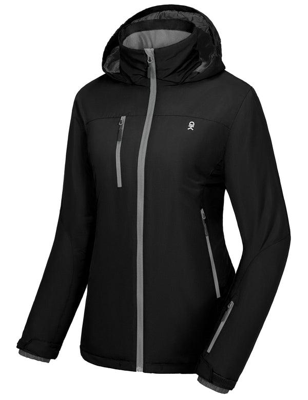 Women's Insulated Windproof Ski Jacket with Hood MP US-DK