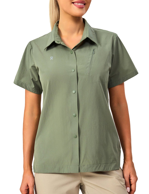 Women's UPF 50+ Safari Outdoor Cool Quick Dry Hiking Shirts MP-US-DK