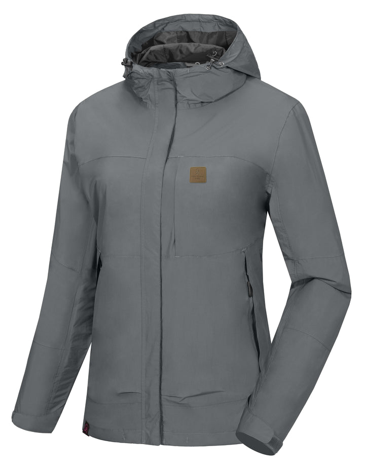 Women's Waterproof Breathable Shell Rain Jacket with Hood MP US-DK