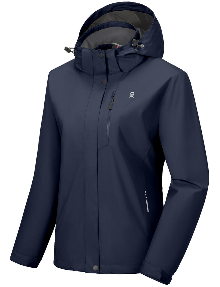 Women's Lightweight Hooded Waterproof Rain Jacket  for Travel Hiking Golf MP-US-DK