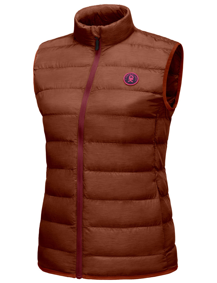 Women's Lightweight Puffer Vest Winter Warm Sleeveless Jacket for Casual Travel Golf Hiking YZF US-DK