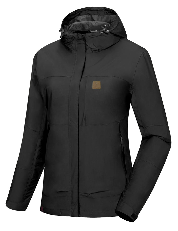 Women's Waterproof Breathable Shell Rain Jacket with Hood MP US-DK