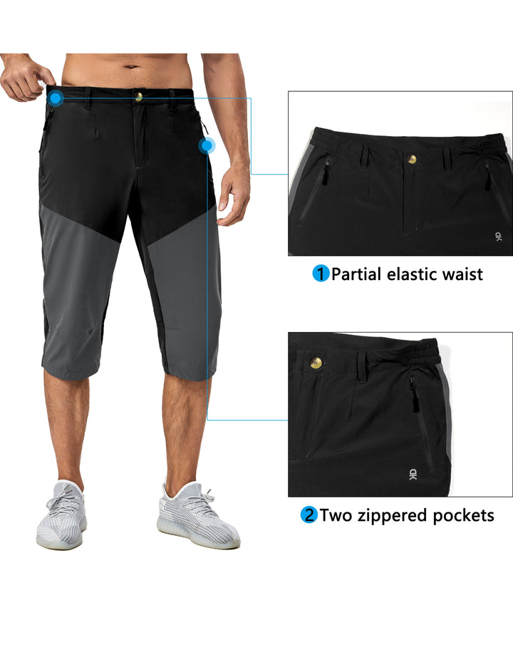 Mens Hiking Pants 3/4 Pants Capri Shorts for Travel Casual MP-US-DK