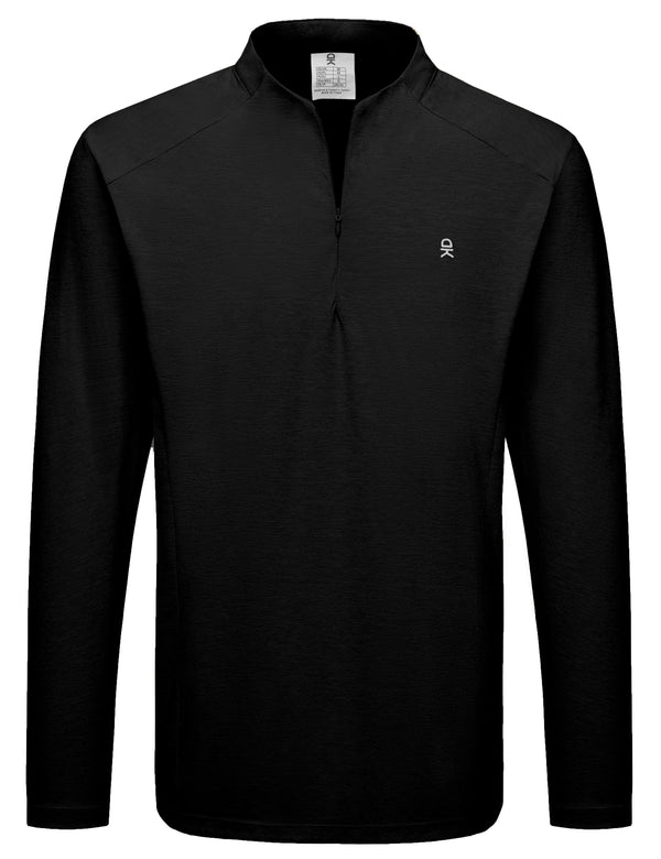 Men's UPF 50+ Quarter Zip Pullover Long Sleeve Athletic Shirts MP-US-DK