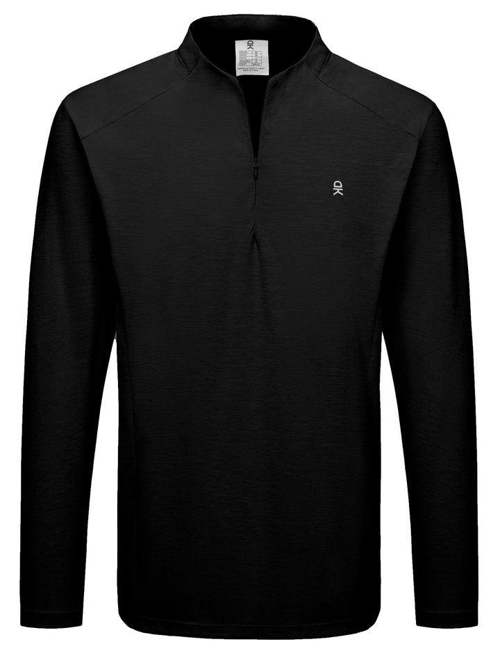 Men's UPF 50+ Quarter Zip Pullover Long Sleeve Athletic Shirts MP-US-DK