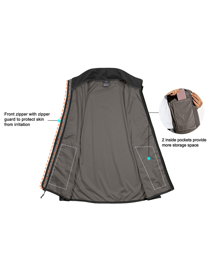 Men's Golf Vest, Windproof Softshell Sleeveless Jacket for Running Hiking MP-US-DK