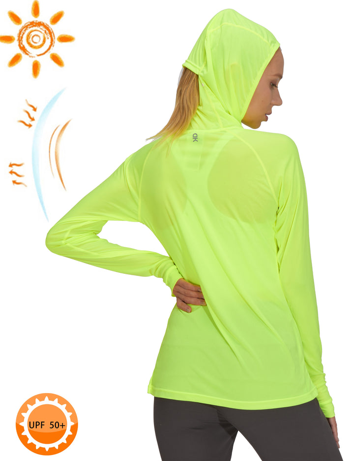 Women's UPF 50 Sun Protection Long Sleeve Shirt, UV SPF Hoodie MP-US-DK