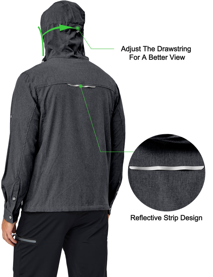 Men's UPF 50+ Sun Protection Jacket Hoodie Summer Shirts MP-US-DK