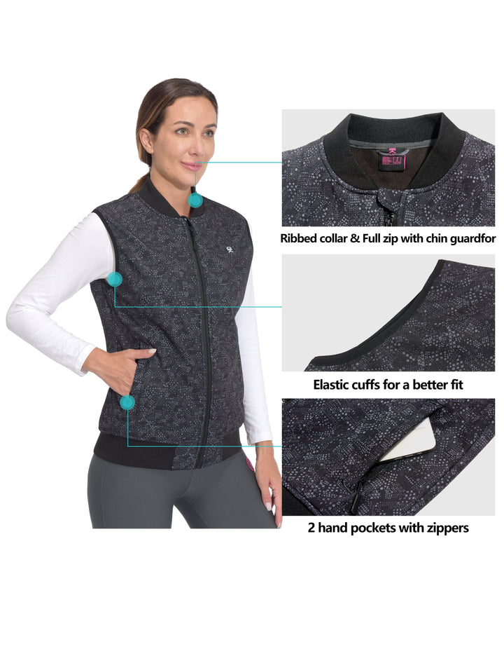 Women's Casual Lightweight Softshell Fleece Lined Golf  Vest MP US-DK