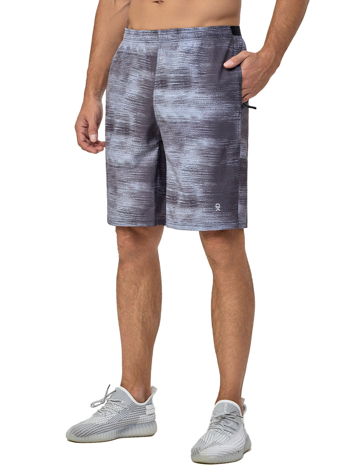 Men's Quick Dry Swim Trunks 9 Inch Stretch Board Shorts with Compression Liner MP-US-DK